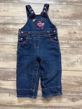George Baby Blue Denim Overalls Pretty Girl with Pink Heart